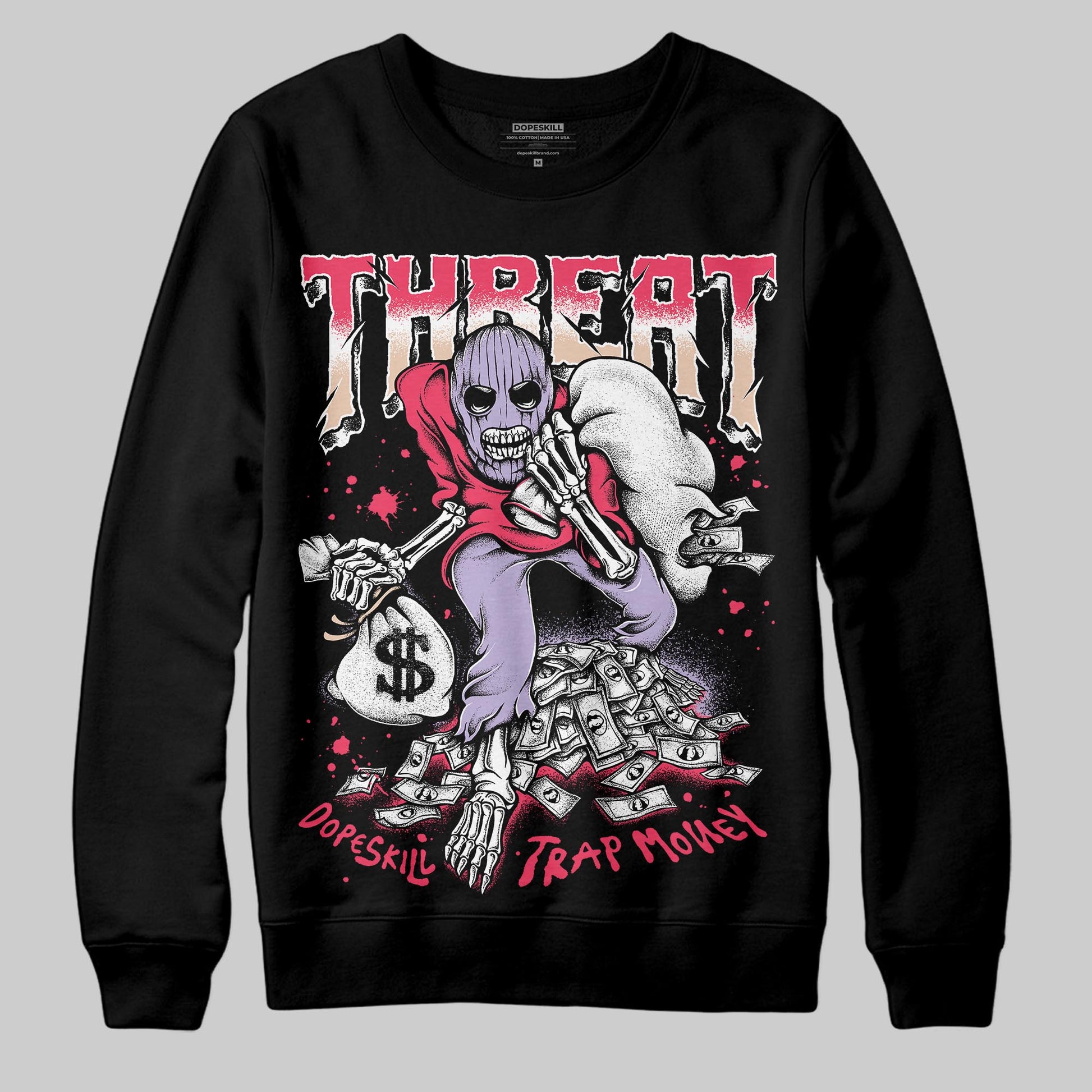 Jordan 5 Low “Peanut Butter Jelly” DopeSkill Sweatshirt Threat Graphic Streetwear - Black