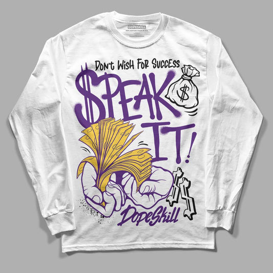 Jordan 12 “Field Purple” DopeSkill Long Sleeve T-Shirt Speak It Graphic Streetwear - White