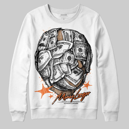 Orange, Black and White Sneakers DopeSkill Sweatshirt Money Longer Graphic Streetwear - White
