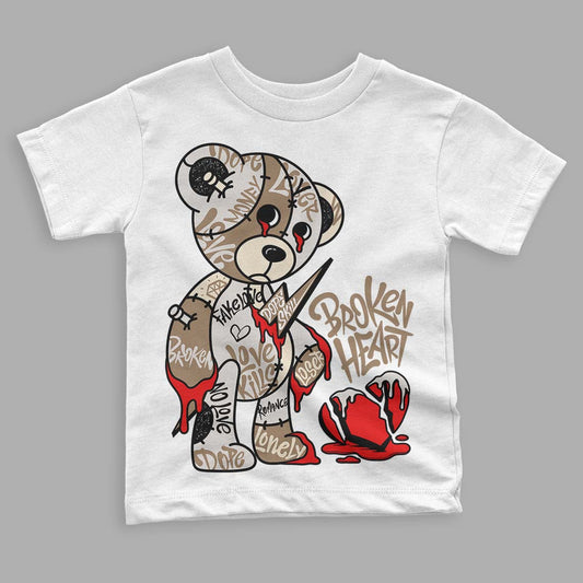 Jordan 5 SE “Sail” DopeSkill Toddler Kids T-shirt Broken Heart Graphic Streetwear - White
