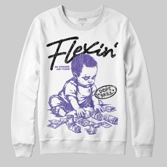 Jordan 5 OG “Grape” DopeSkill Sweatshirt Flexin' Graphic Streetwear - White