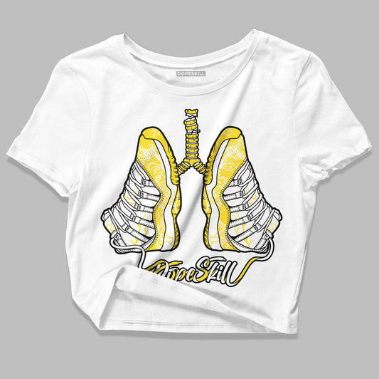 Jordan 11 Low 'Yellow Snakeskin' DopeSkill Women's Crop Top Breathe Graphic Streetwear - White 