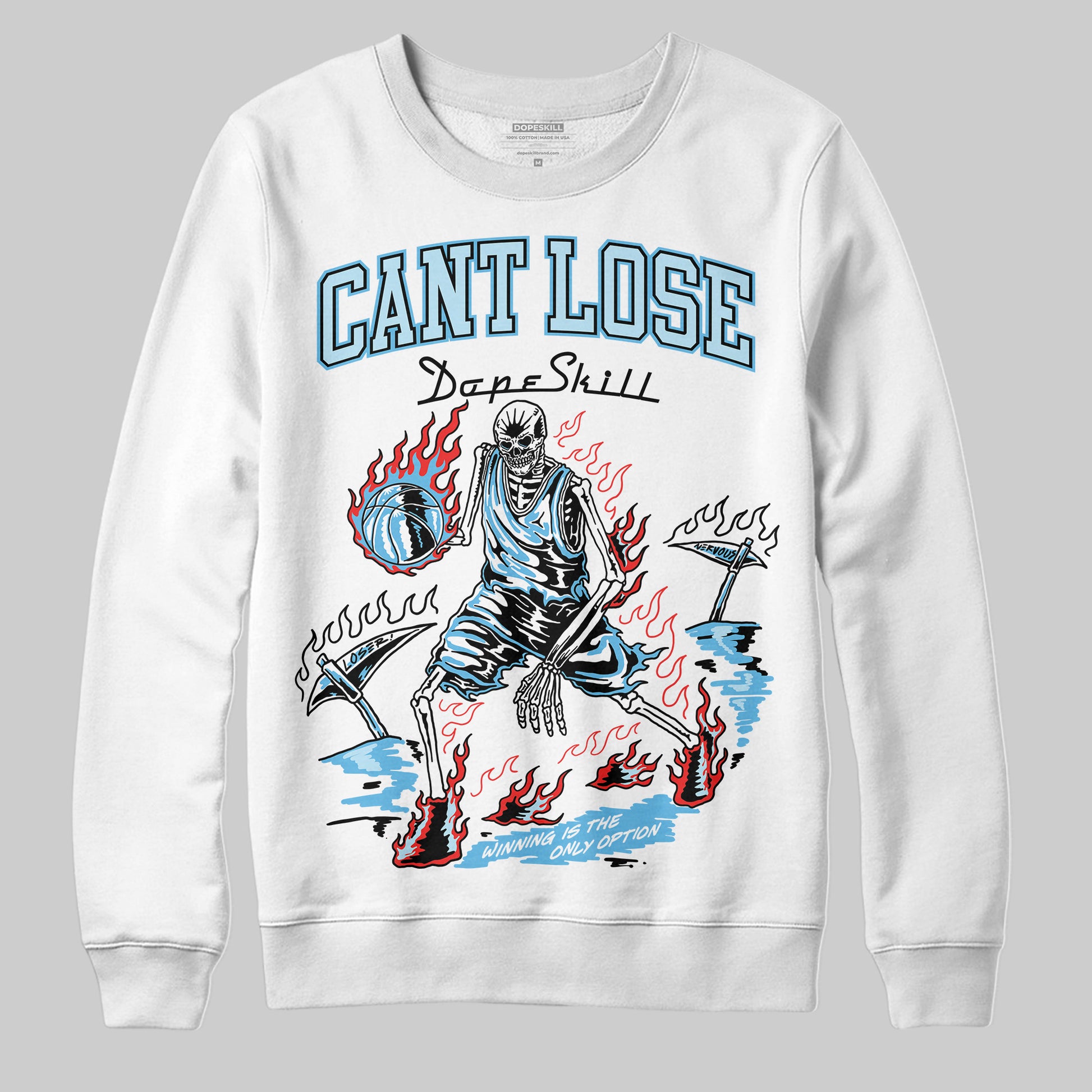 Jordan 11 Retro Legend Blue DopeSkill Sweatshirt Cant Lose Graphic Streetwear - White