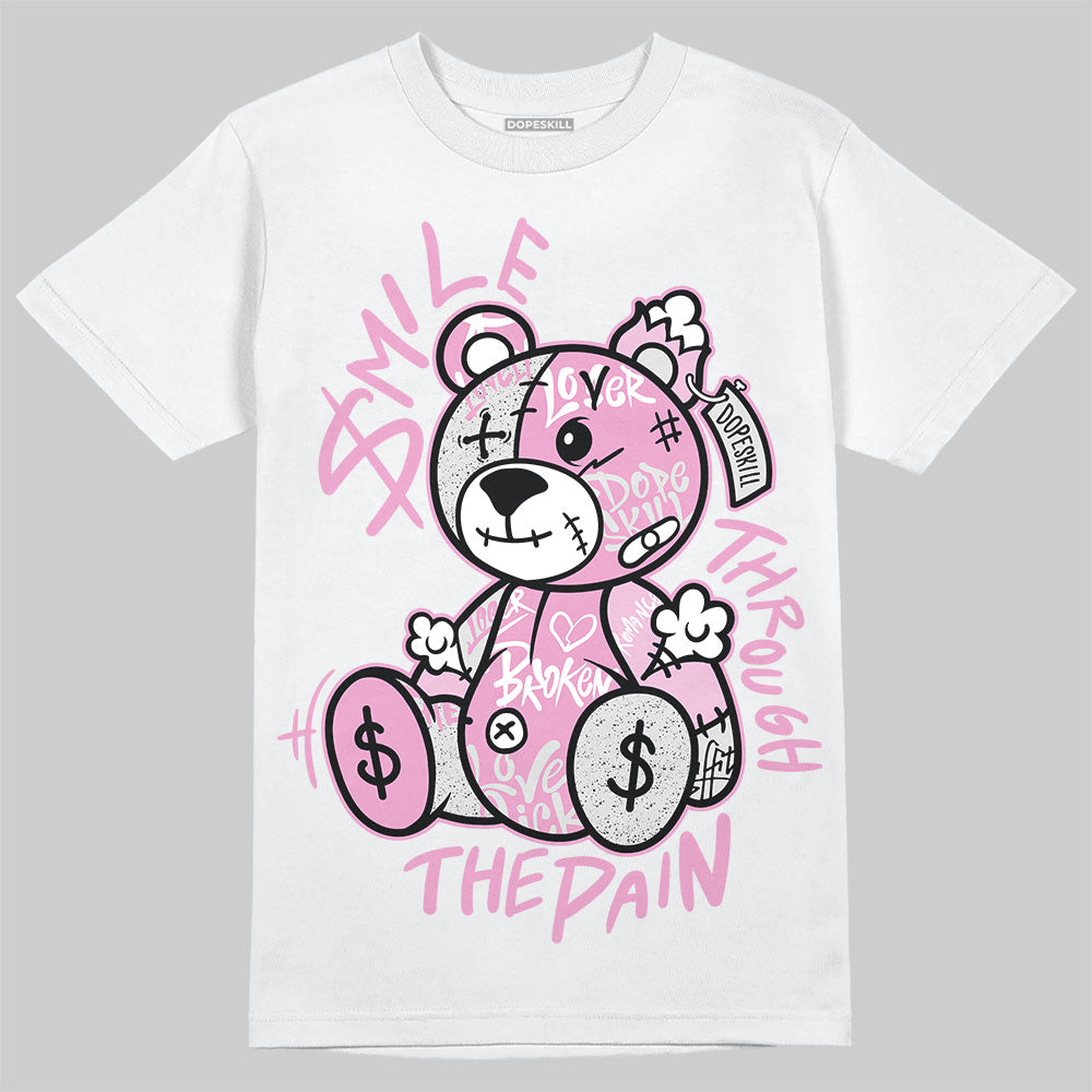 Jordan 4 WMNS “Orchid” DopeSkill T-Shirt Smile Through The Pain Graphic Streetwear - White