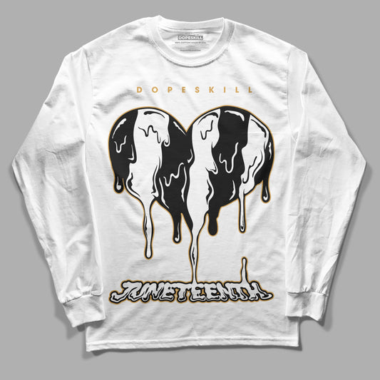 Jordan 11 "Gratitude" DopeSkill Long Sleeve T-Shirt Juneteenth Heart Graphic Streetwear - White