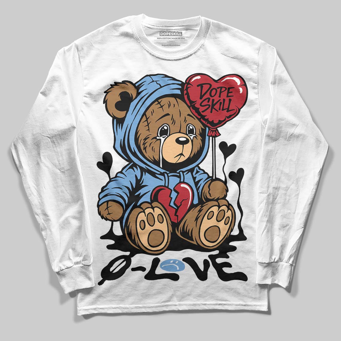 Jordan 12 Retro 'Melo' DopeSkill Long Sleeve T-Shirt Broken Bear Graphic Streetwear - White
