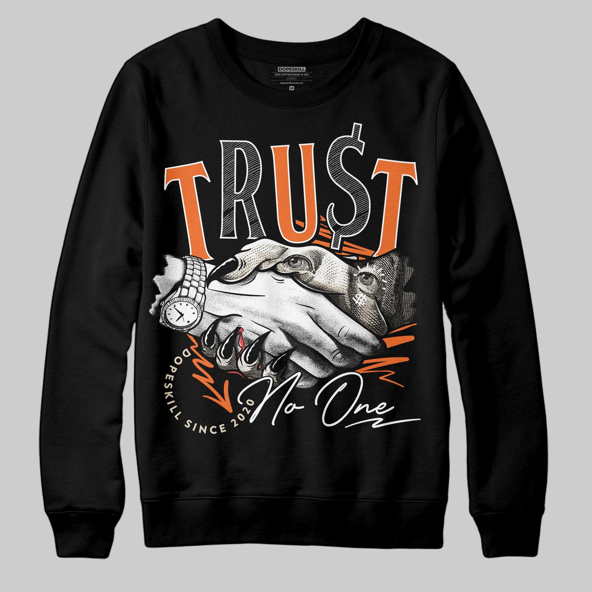 Jordan 3 “Starfish” DopeSkill Sweatshirt Trust No One Graphic Streetwear - Black