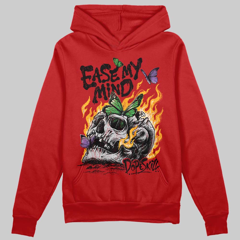 Red Sneakers DopeSkill Hoodie Sweatshirt Ease My Mind Graphic Streetwear - Red