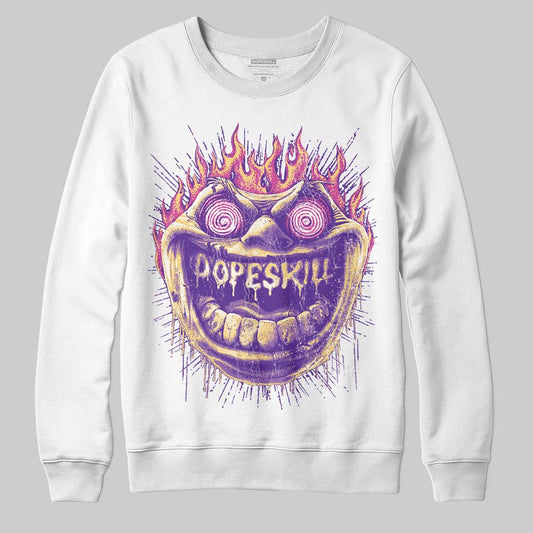 PURPLE Sneakers DopeSkill Sweatshirt Hellfire Graphic Streetwear - White
