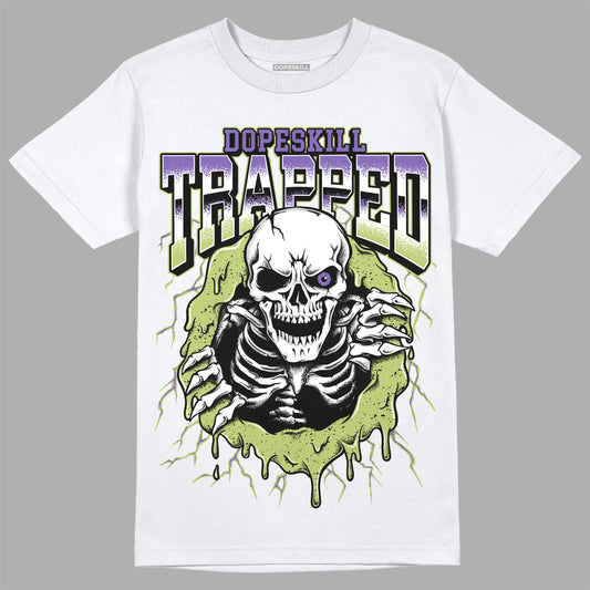 Jordan 4 Canyon Purple DopeSkill T-Shirt Trapped Halloween Graphic Streetwear - White 