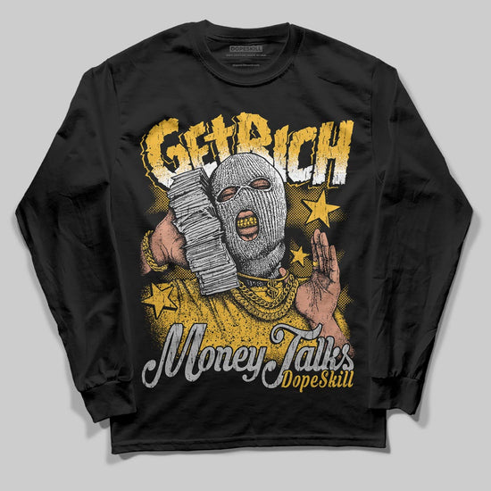 Jordan 5 'Tokyo' DopeSkill Long Sleeve T-Shirt Get Rich Graphic Streetwear - Black