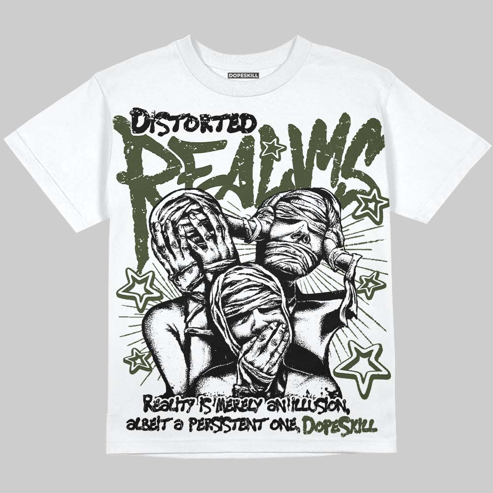 Olive Sneakers DopeSkill Oversize Print T-Shirt Distorted Realms Graphic Streetwear