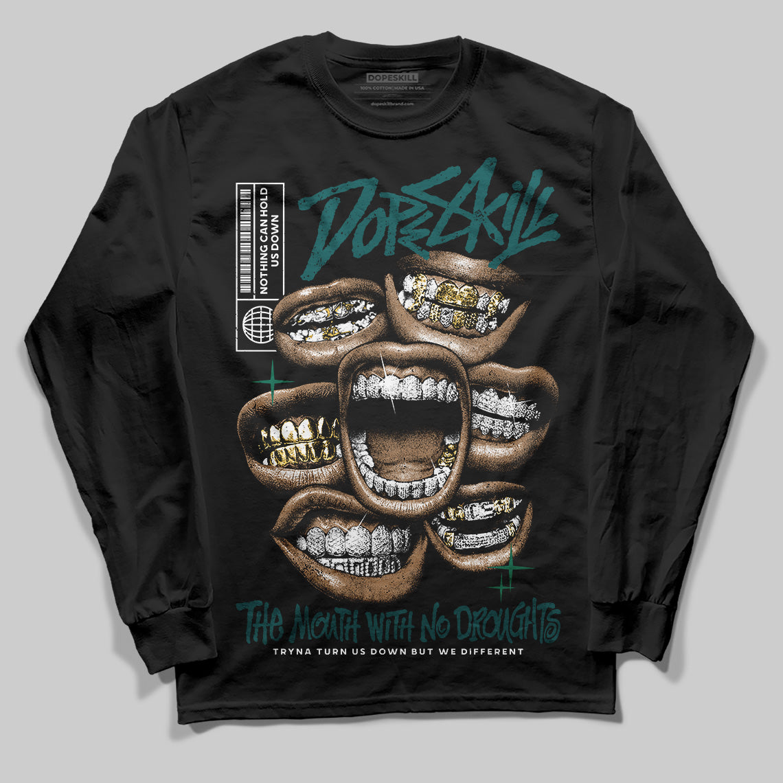 ASICS Gel-1130 'White Dark Neptune' DopeSkill Long Sleeve T-Shirt The Mouth With No Droughts Graphic Streetwear - Black