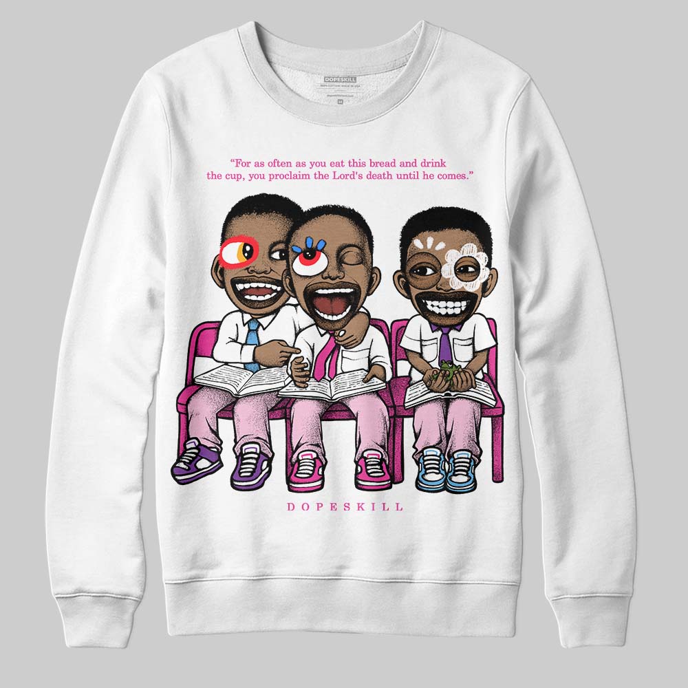 Pink Sneakers DopeSkill Sweatshirt First Sunday Graphic Streetwear - White