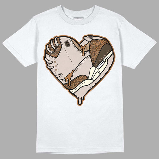 Jordan 3 Retro Palomino DopeSkill T-Shirt Heart Jordan 3 Graphic Streetwear - White