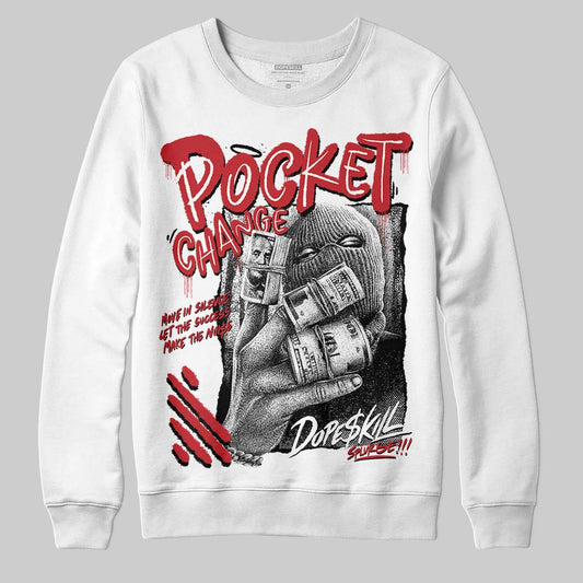 Jordan 5 Retro Fire Red Black Tongue (2025) DopeSkill Sweatshirt Pocket Change Graphic Streetwear - White