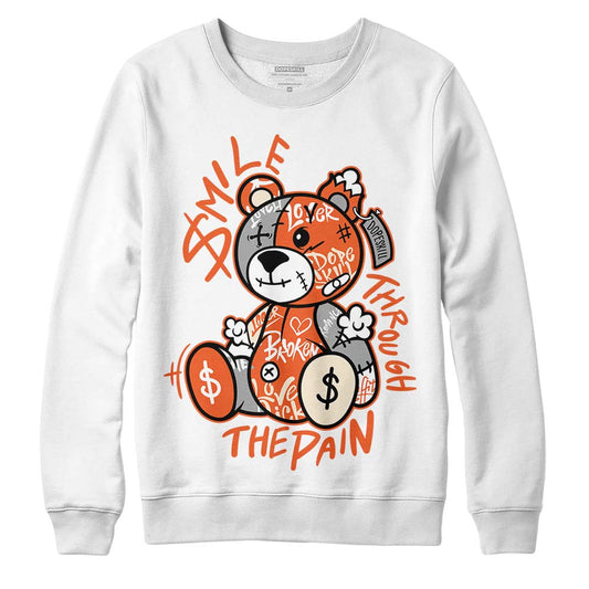Jordan 3 Georgia Peach DopeSkill Sweatshirt Smile Through The Pain Graphic Streetwear - White