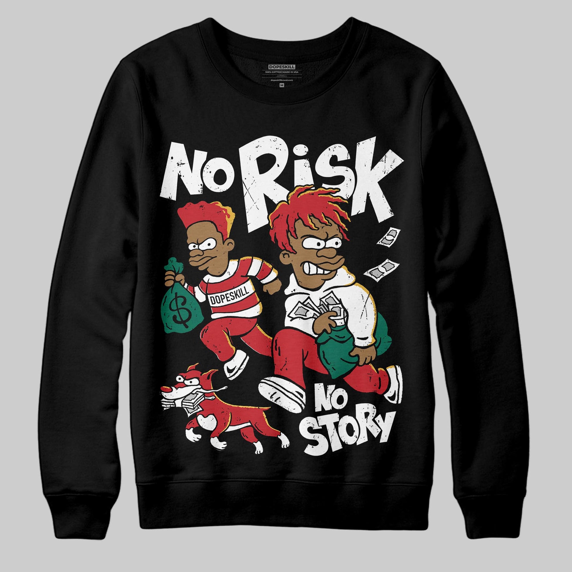 Jordan 3 Mexico 'El Vuelo' DopeSkill Sweatshirt No Risk No Story Graphic Streetwear - Black
