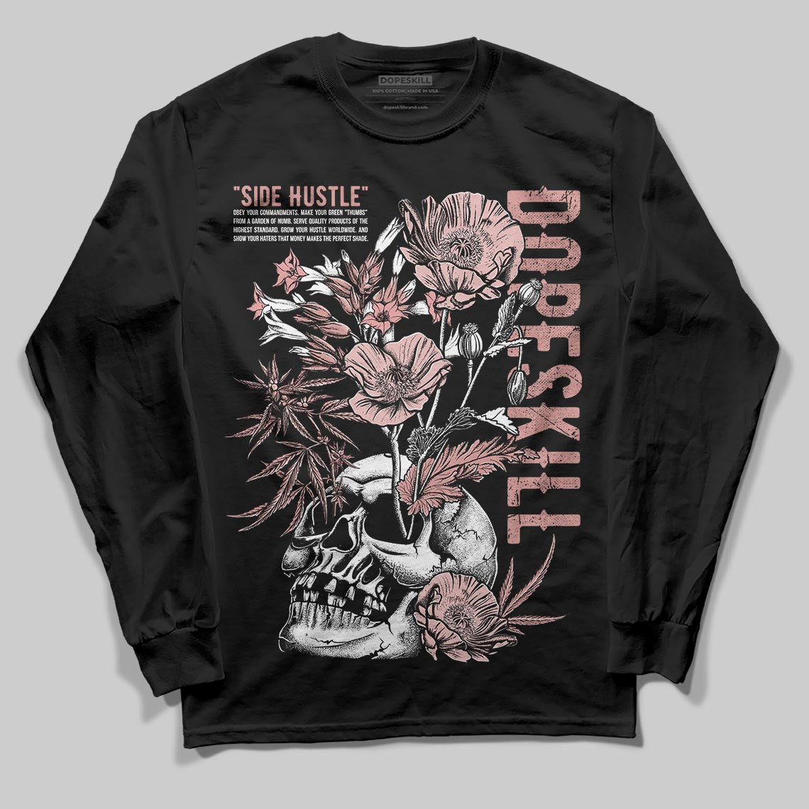 Jordan 40 “Dusty Rose” DopeSkill Long Sleeve T-Shirt Side Hustle Graphic Streetwear - Black