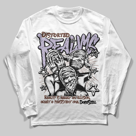 Harris Tweed x Dunk Low Denim Turquoise and Baroque Brown DopeSkill Long Sleeve T-Shirt Distorted Realms Graphic Streetwear - White