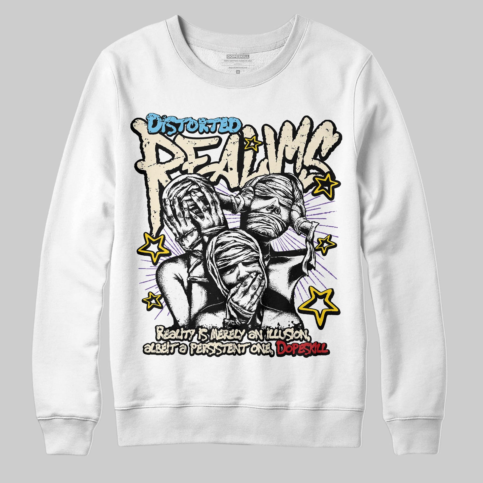 Jordan 17 Retro Low SP Infinite Archives DopeSkill Sweatshirt Distorted Realms Graphic Streetwear - White
