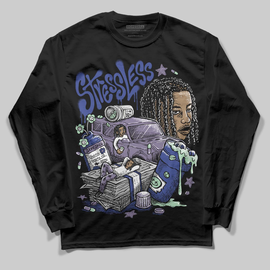 Jordan 1 Retro Low OG Zion Williamson Voodoo Alternate DopeSkill Long Sleeve T-Shirt Stressless Graphic Streetwear - Black
