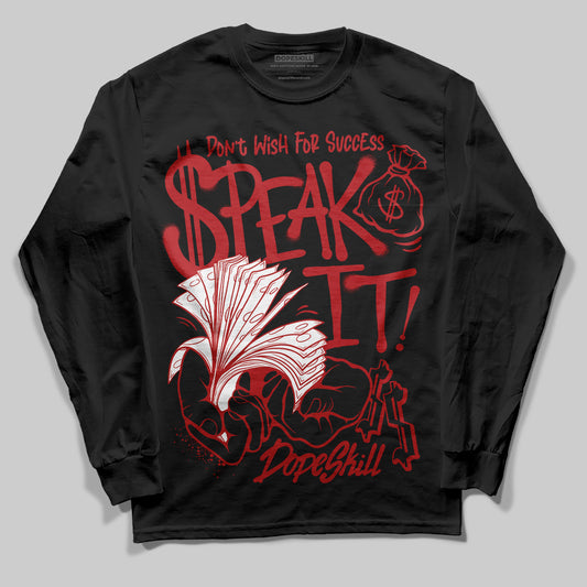 Jordan 12 Retro Flu Game (2025) DopeSkill Long Sleeve T-Shirt Speak It Graphic Streetwear - Black