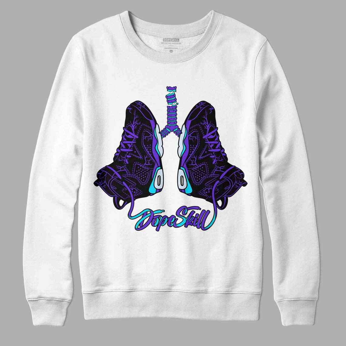 Jordan 6 "Aqua" DopeSkill Sweatshirt Breathe Graphic Streetwear - White