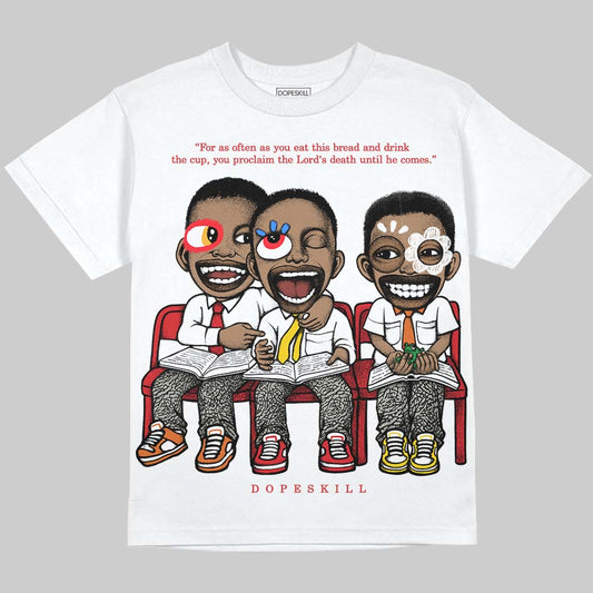Jordan 3 Retro Fire Red DopeSkill Oversize Print T-Shirt First Sunday Graphic Streetwear
