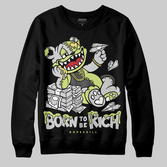 Jordan 4 GS “Light Lemon Twist” DopeSkill Sweatshirt Born To Be Rich Graphic Streetwear - Black