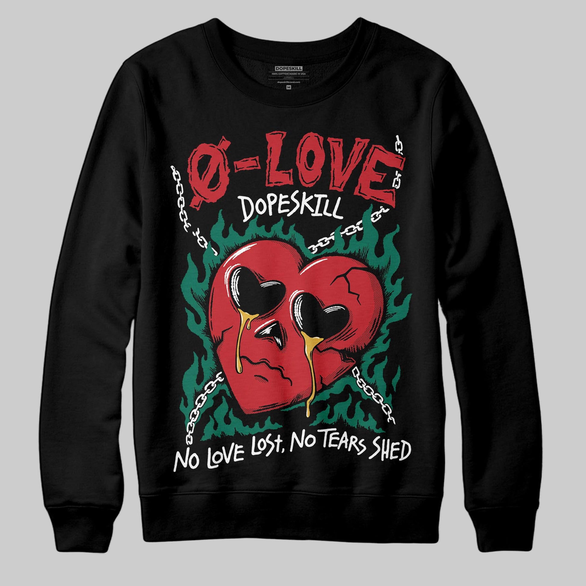 Jordan 3 Mexico 'El Vuelo' DopeSkill Sweatshirt Crying Heart Graphic Streetwear - Black