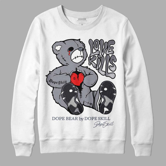 Jordan 14 Retro 'Stealth' DopeSkill Sweatshirt Love Kills Graphic Streetwear - White