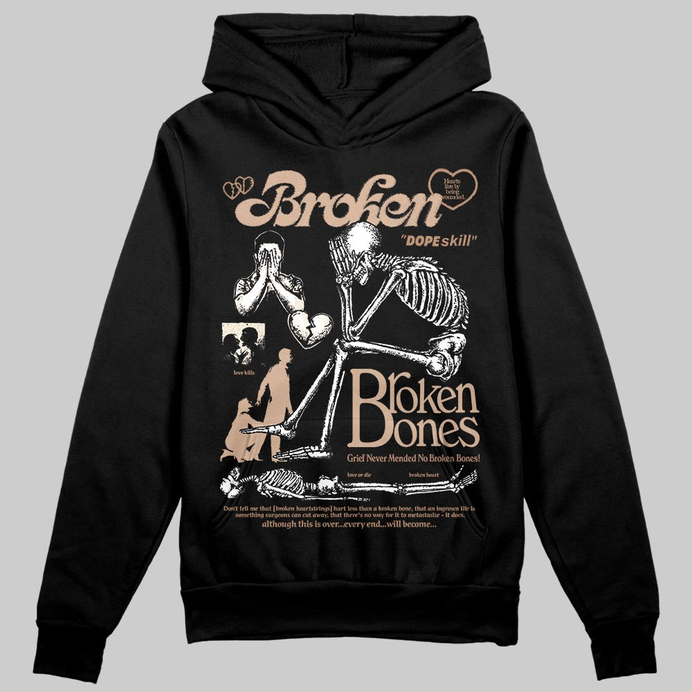 Jordan 4 Retro Cozy Girl DopeSkill Hoodie Sweatshirt Broken Bones Graphic Streetwear - Black