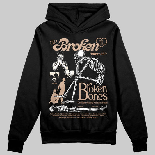 Jordan 4 Retro Cozy Girl DopeSkill Hoodie Sweatshirt Broken Bones Graphic Streetwear - Black