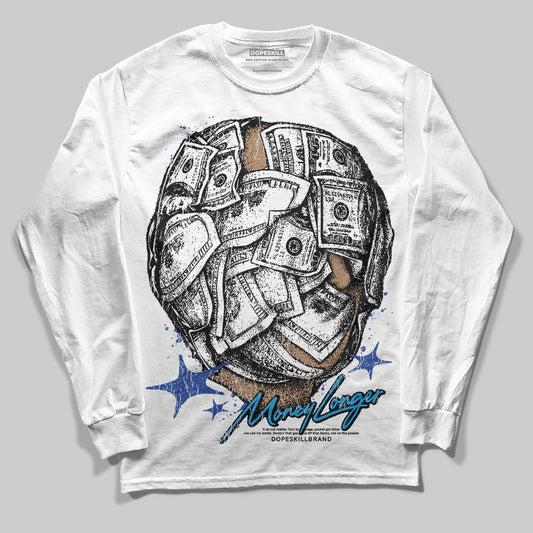 Royal Blue Sneakers DopeSkill Long Sleeve T-Shirt Money Longer Graphic Streetwear - White