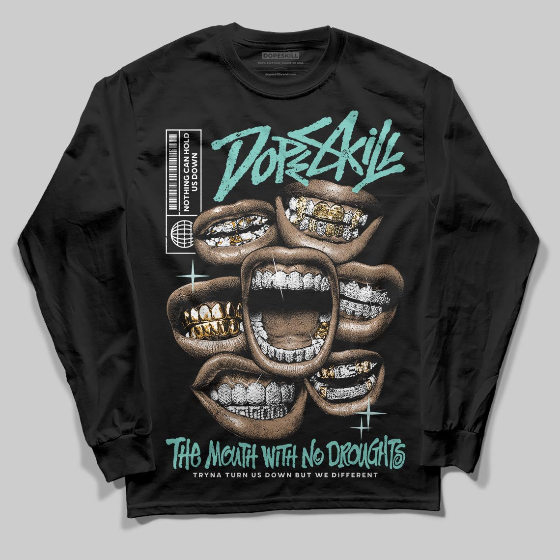 Jordan 11 Low "Igloo" DopeSkill Long Sleeve T-Shirt The Mouth With No Droughts Graphic Streetwear - Black