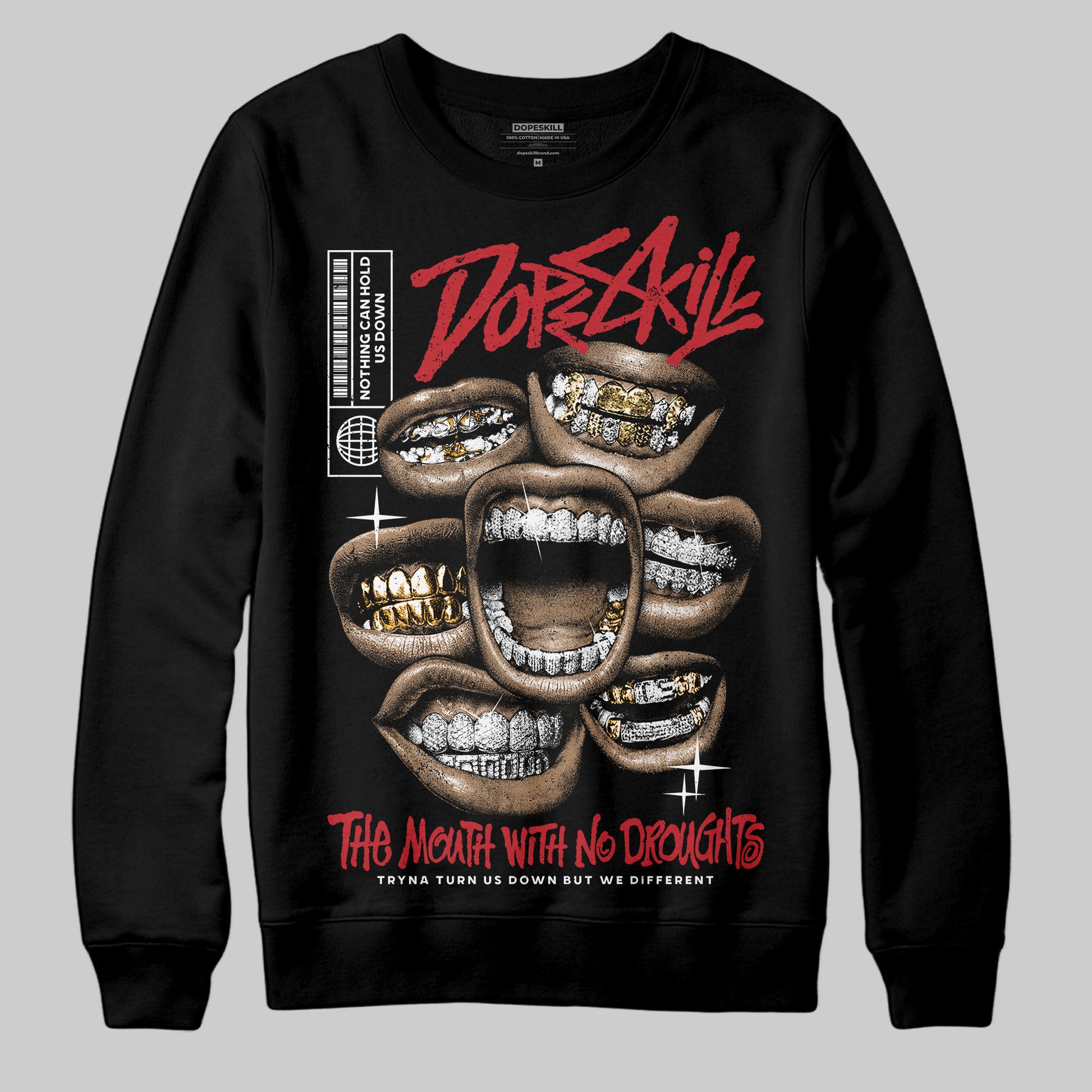 Jordan 11 Retro Low Bred (2025) DopeSkill Sweatshirt The Mouth With No Droughts Graphic Streetwear - Black