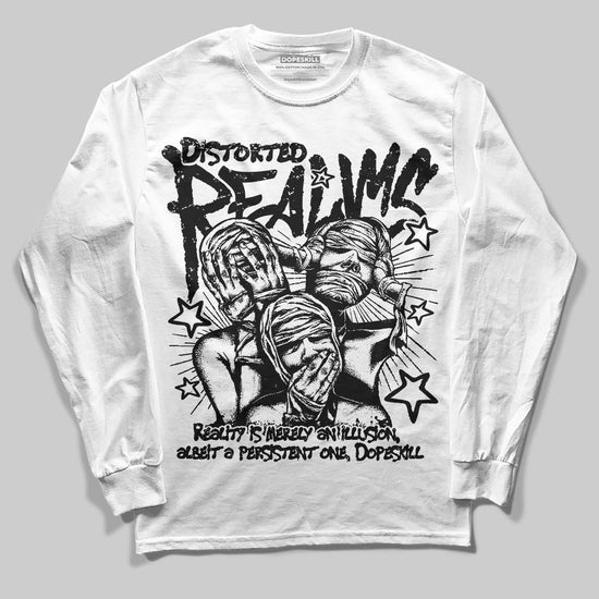 Dunk Low Panda White Black DopeSkill Long Sleeve T-Shirt Distorted Realms Graphic Streetwear - White