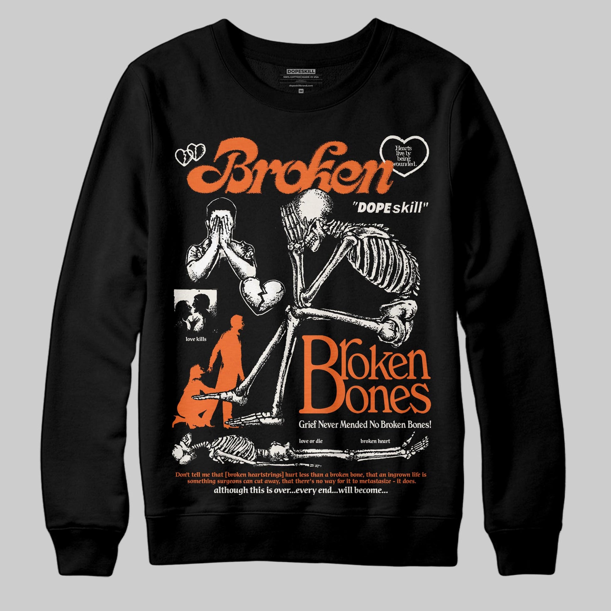 Jordan 1 Retro High OG Shattered Backboard (2025) DopeSkill Sweatshirt Broken Bones Graphic Streetwear - black