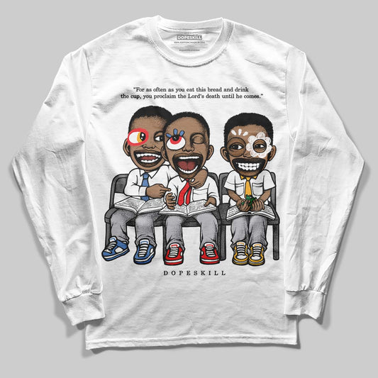 Grey Sneakers DopeSkill Long Sleeve T-Shirt First Sunday Graphic Streetwear - White