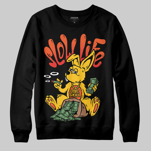 Yellow Sneakers DopeSkill Sweatshirt Slow Life Graphic Streetwear - Black