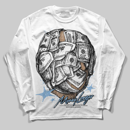 Jordan 6 University Blue DopeSkill Long Sleeve T-Shirt Money Longer Graphic Streetwear - White