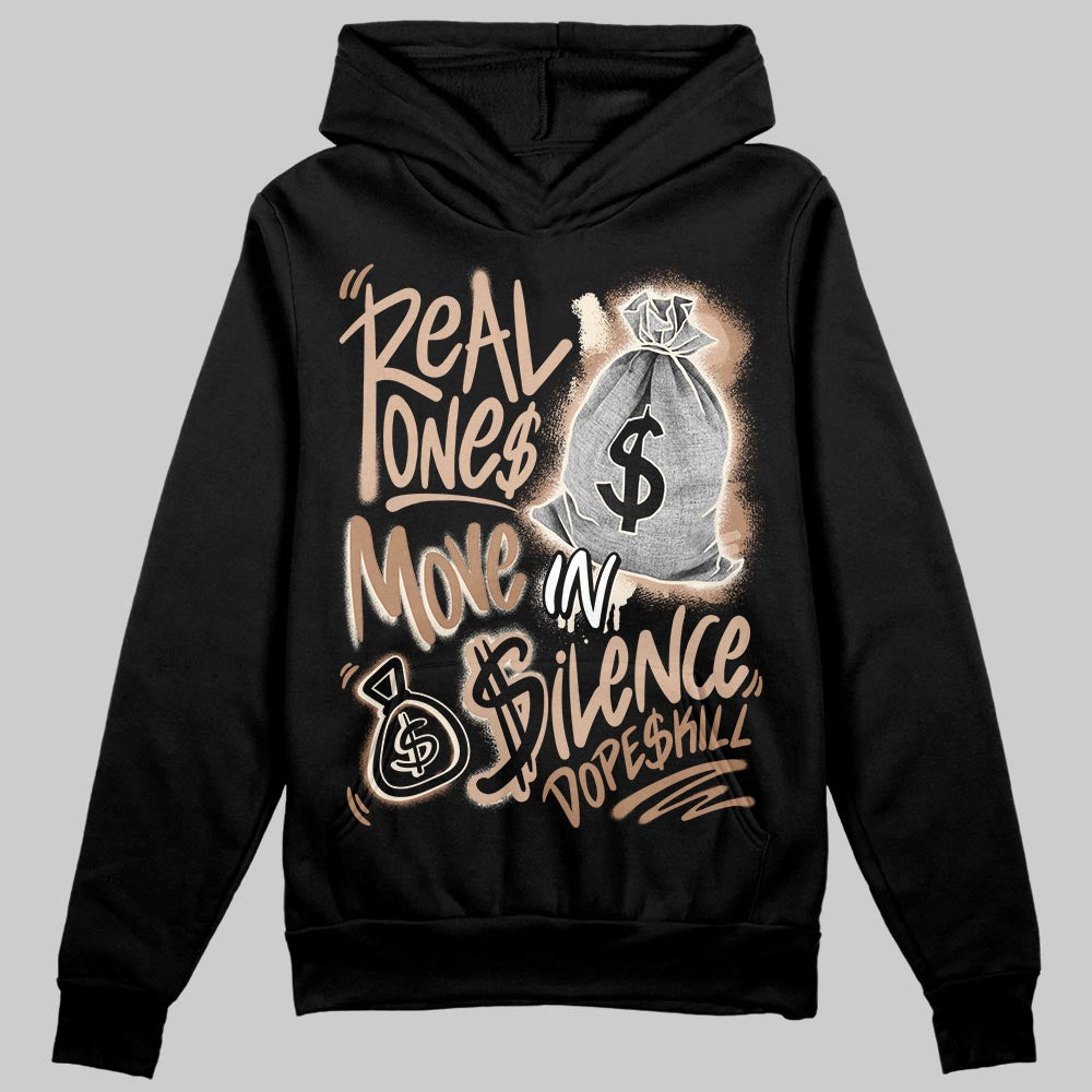 Jordan 4 Retro Cozy Girl DopeSkill Hoodie Sweatshirt Real Ones Move In Silence Graphic Streetwear - Black