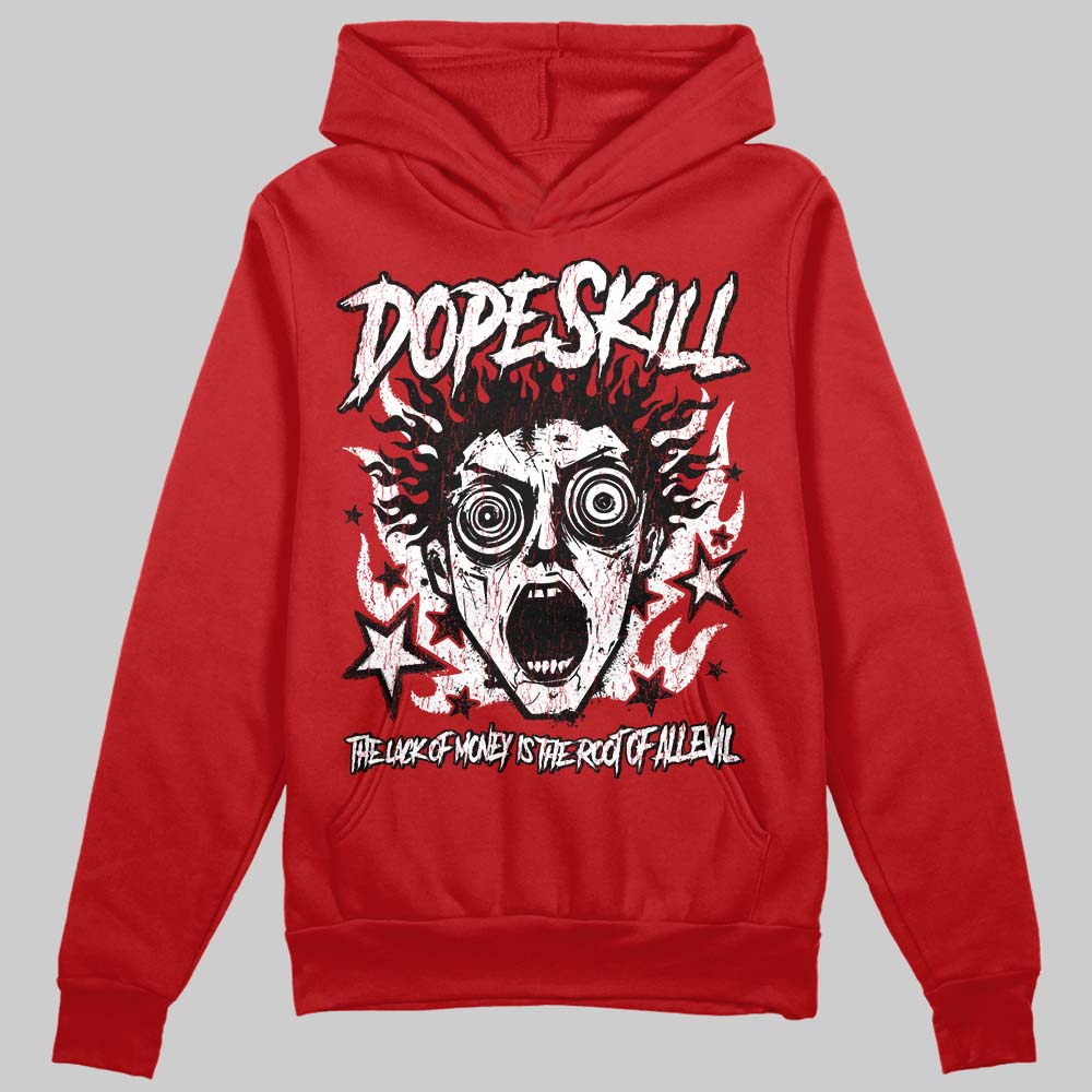 Red Sneakers DopeSkill Hoodie Sweatshirt Root of Evil Graphic Streetwear - red