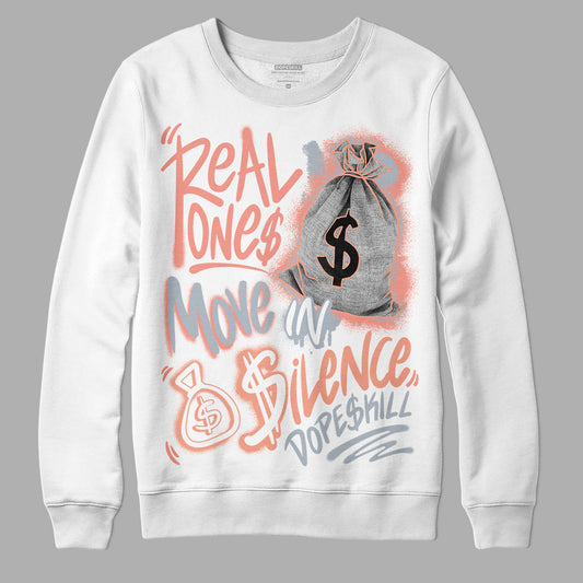 DJ Khaled x Jordan 5 Retro ‘Crimson Bliss’ DopeSkill Sweatshirt Real Ones Move In Silence Graphic Streetwear - White