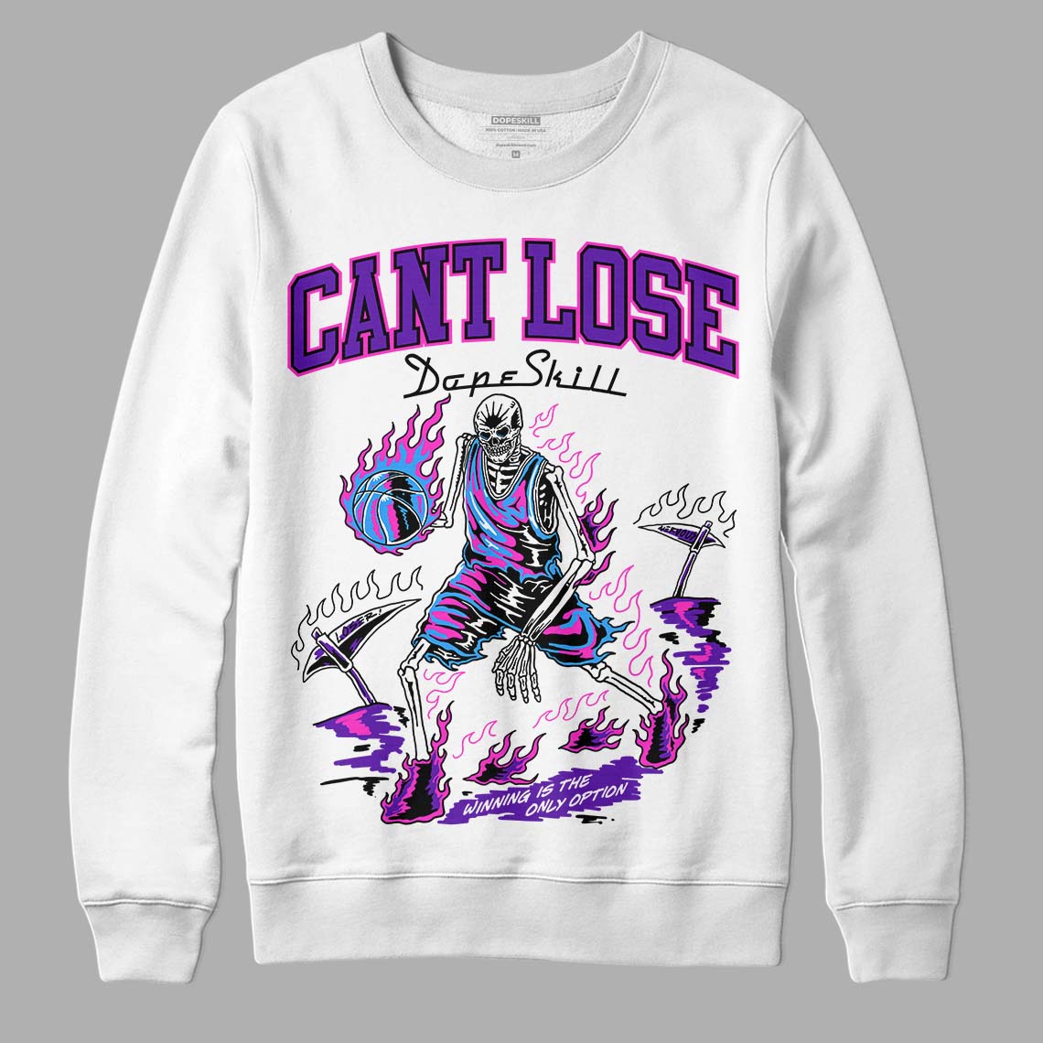 Jordan 13 Court Purple DopeSkill Sweatshirt Cant Lose Graphic Streetwear - White