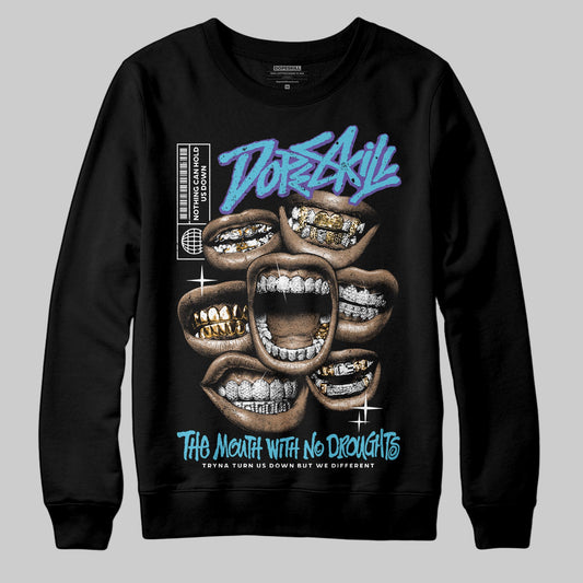 Jordan 8 Retro 'Aqua' 2025 DopeSkill Sweatshirt The Mouth With No Droughts Graphic Streetwear - black