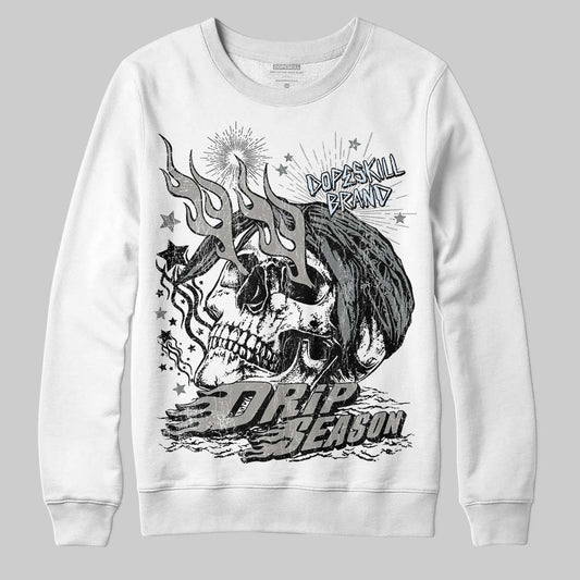 Jordan 9 Cool Grey DopeSkill Sweatshirt Drip Season Graphic Streetwear - White