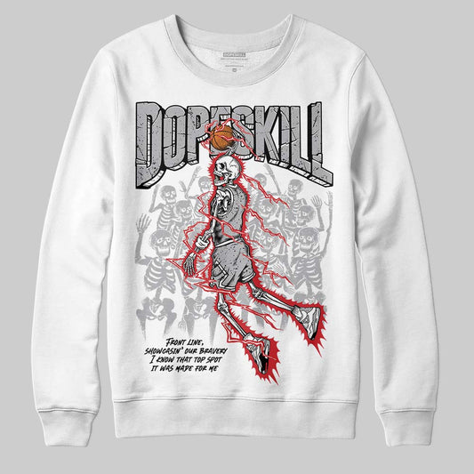 Jordan 4 OG “White Cement” DopeSkill Sweatshirt Thunder Dunk Graphic Streetwear - White