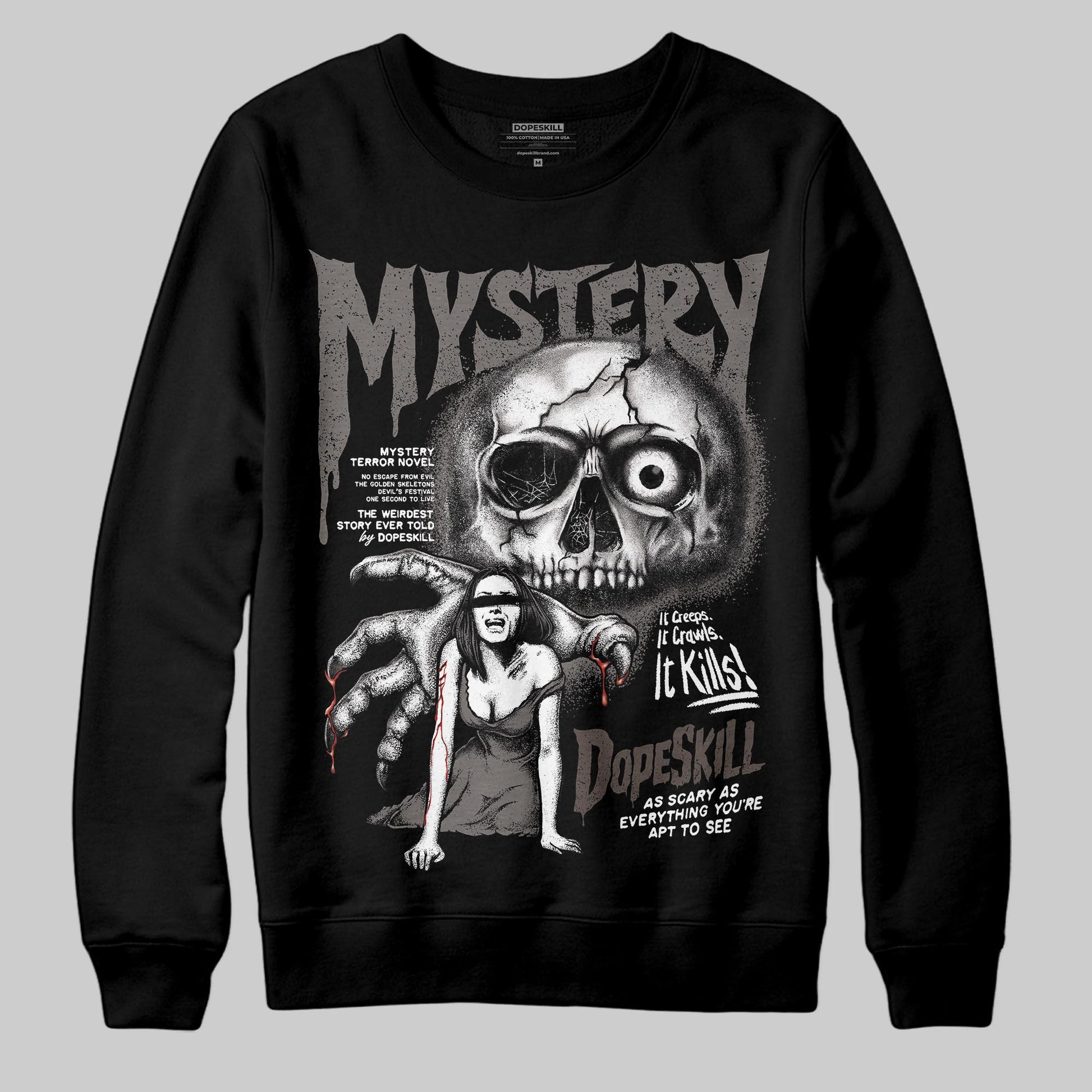Jordan 4 Retro Cave Stone DopeSkill Sweatshirt Mystery Ghostly Grasp Graphic Streetwear - Black